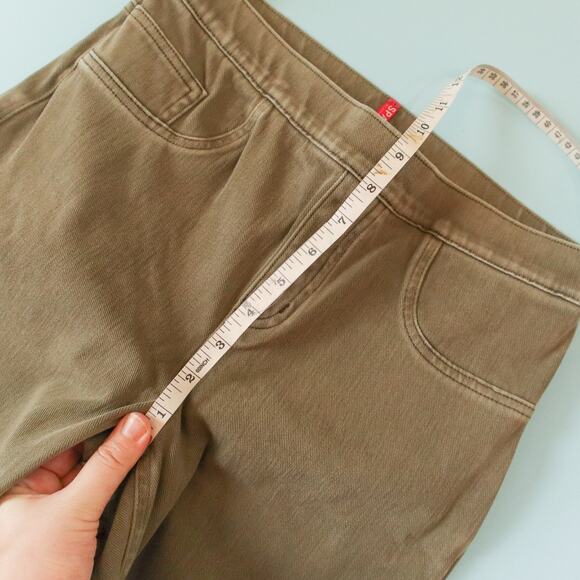 Spanx Olive Green Jeanish Compression Waist Skinny Jeans Size Medium - Picture 6 of 9